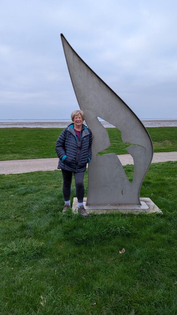 Heather and the curlew at Granny's Bay